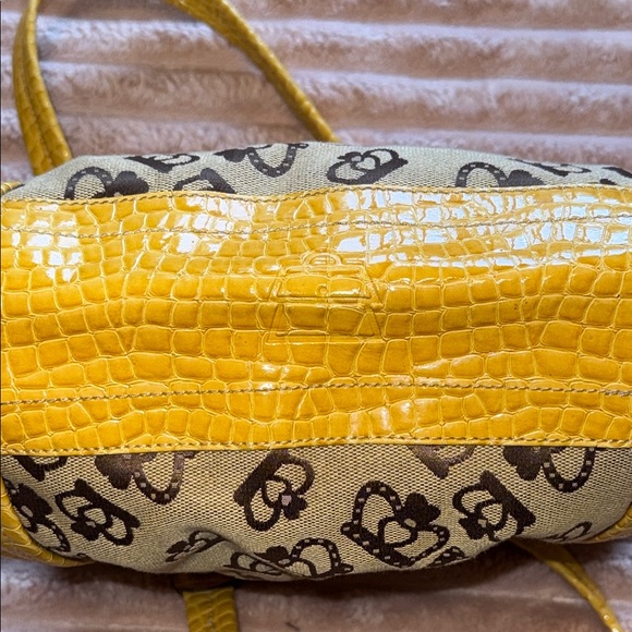 Yellow and Brown kathy Van Zeeland Tote Bag y2k brand new vintage - Picture 4 of 7